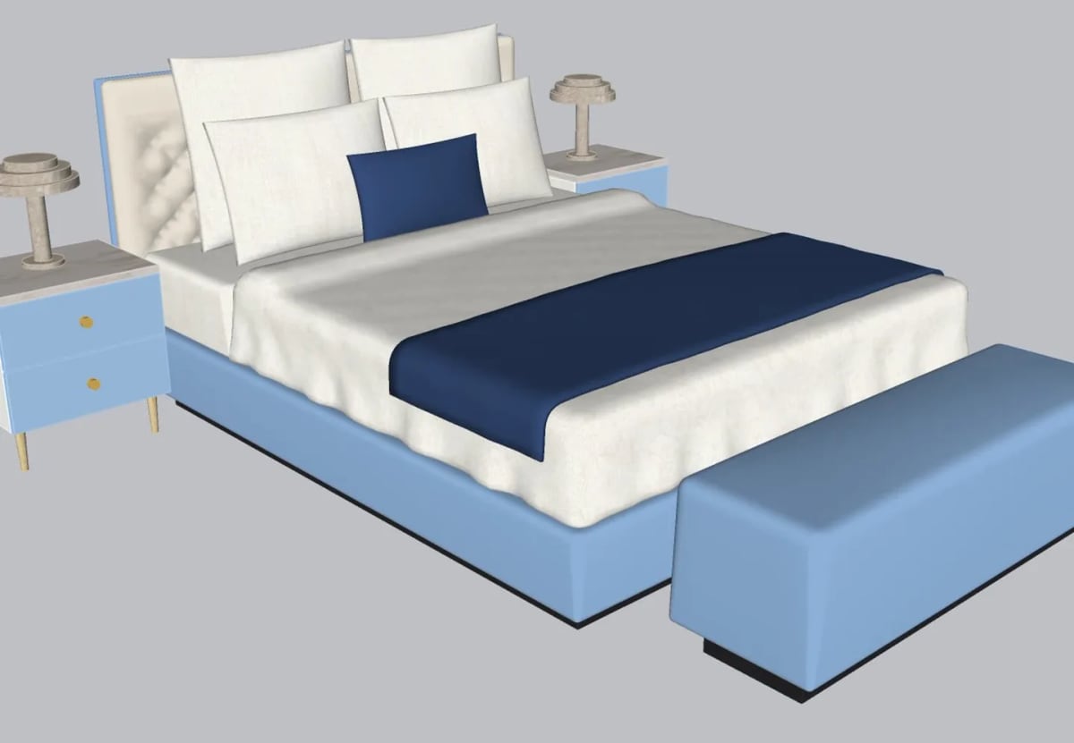 SketchUp mobilya yerleşimi: FurniFun ile tek sürüklemede kurulan yatak odası