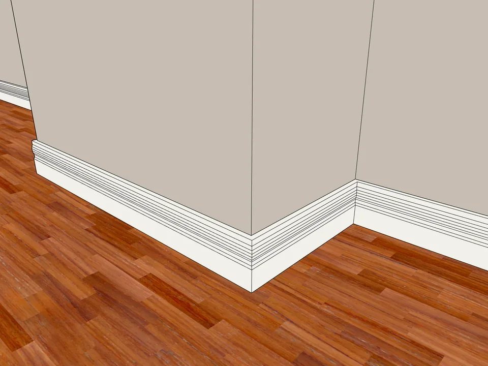 Dynamic Skirting eklentisi ile oda köşelerinde ilk seferde gönyeli süpürgelik