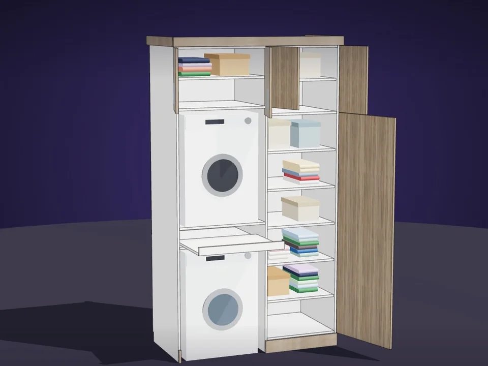 Çamaşır, banyo, TV ve ayakkabılık dolapları tek eklentide bir arada