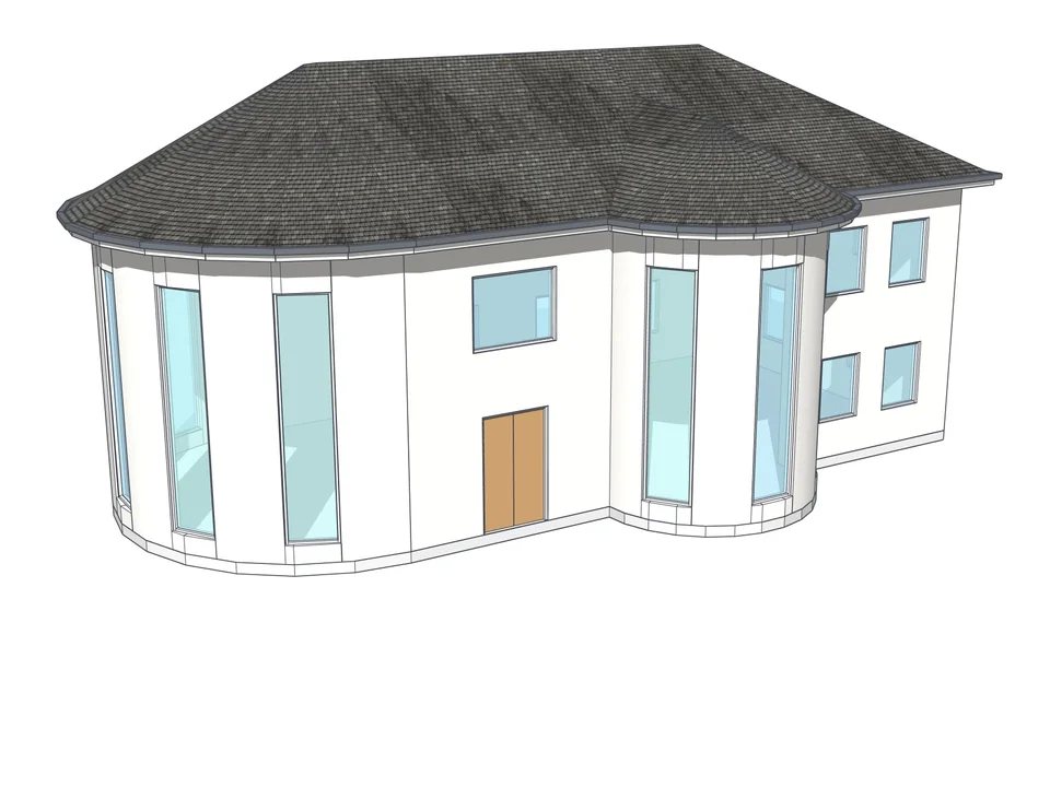 Yay duvara oturan pencereyle SketchUp mimari eklentisi ArchiFlow Studio