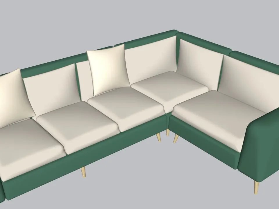 SketchUp mobilya eklentisi FurniFun ile düz, L ve U köşe yumuşak kanepe