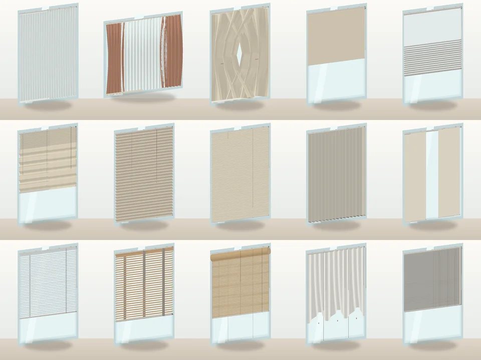 SketchUp perde eklentisi ile kurulmuş fon perde ve stor sistemleri